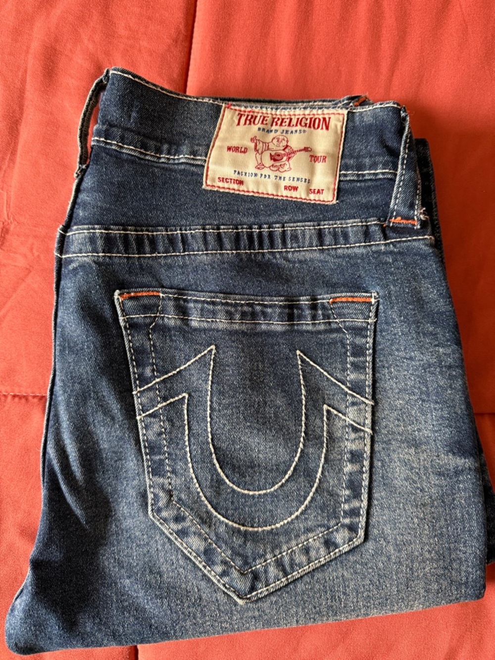 True Religion Indigo Blue Back Pocket Jeans